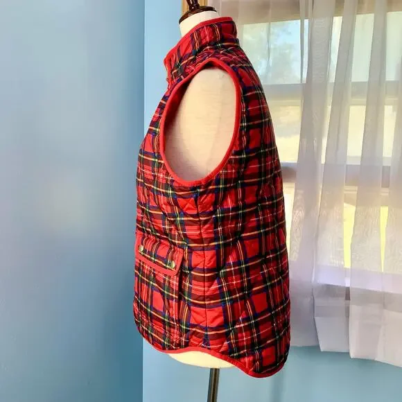 NWT J. Crew Factory Tartan Plaid Quilted Vest Size Small - Picture 4 of 8